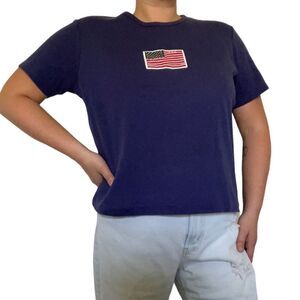 Sport Savvy y2k American flag T-shirt with rhinestones size L